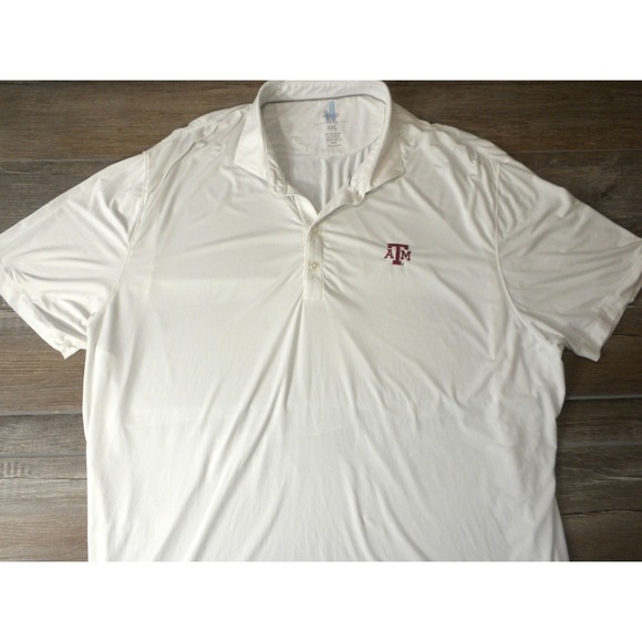 johnnie-O Other - Johnnie-O Polo Shirt Mens XXL White Texas A&M Featherweight UPF 50 Wicking Golf